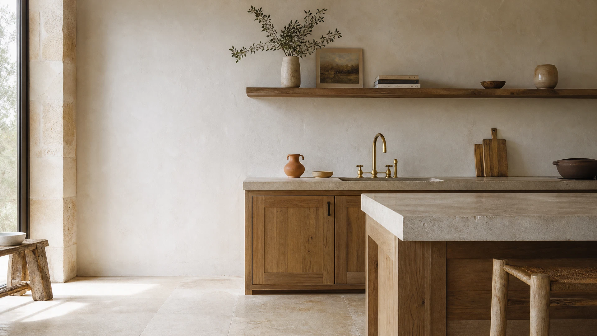 Cuisine contemporaine lumineuse aux lignes épurées